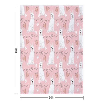 LOVE White German Shepherd Throw Blanket