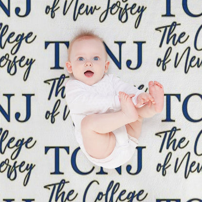 TCNJ The College of NJ Script Logo Throw Blanket