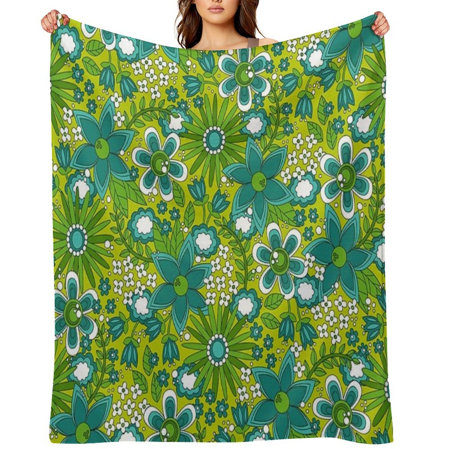 Peace, Love And Flowers Throw Blanket
