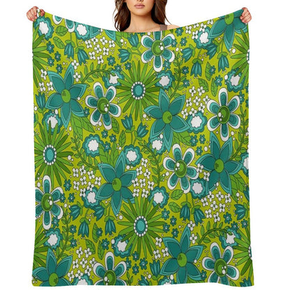 Peace, Love And Flowers Throw Blanket