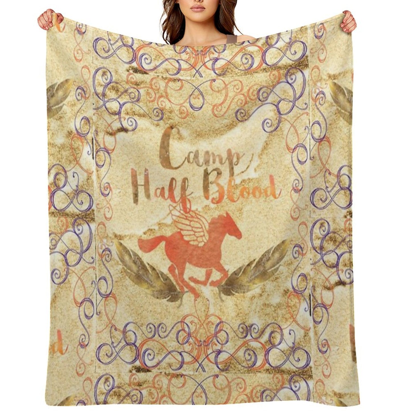 Camp Half Blood on Gold V2 Throw Blanket