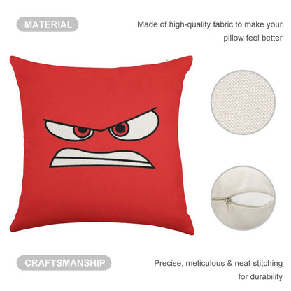 Anger (Inside Out) Version 2 Linen Throw Pillow Cover