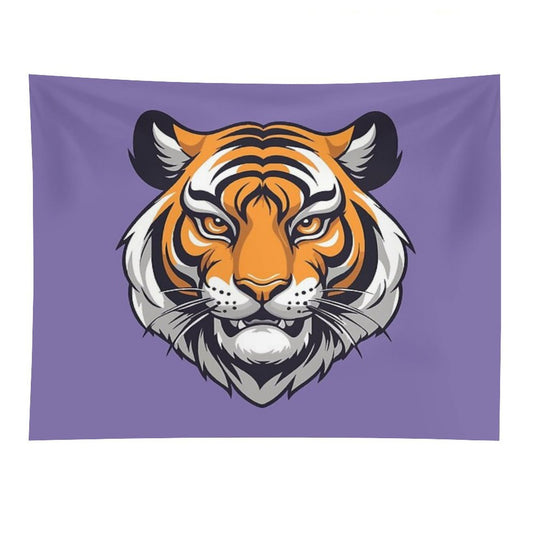 Tiger Mascot Digital Art Tapestry