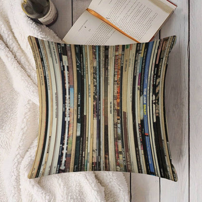 Classic Rock 2  Vinyl Records Linen Throw Pillow Cover