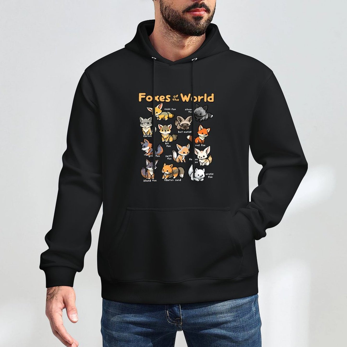 Kawaii Fox Animals of The World Educational Animal Fox Lover Casual Wear Hoodie