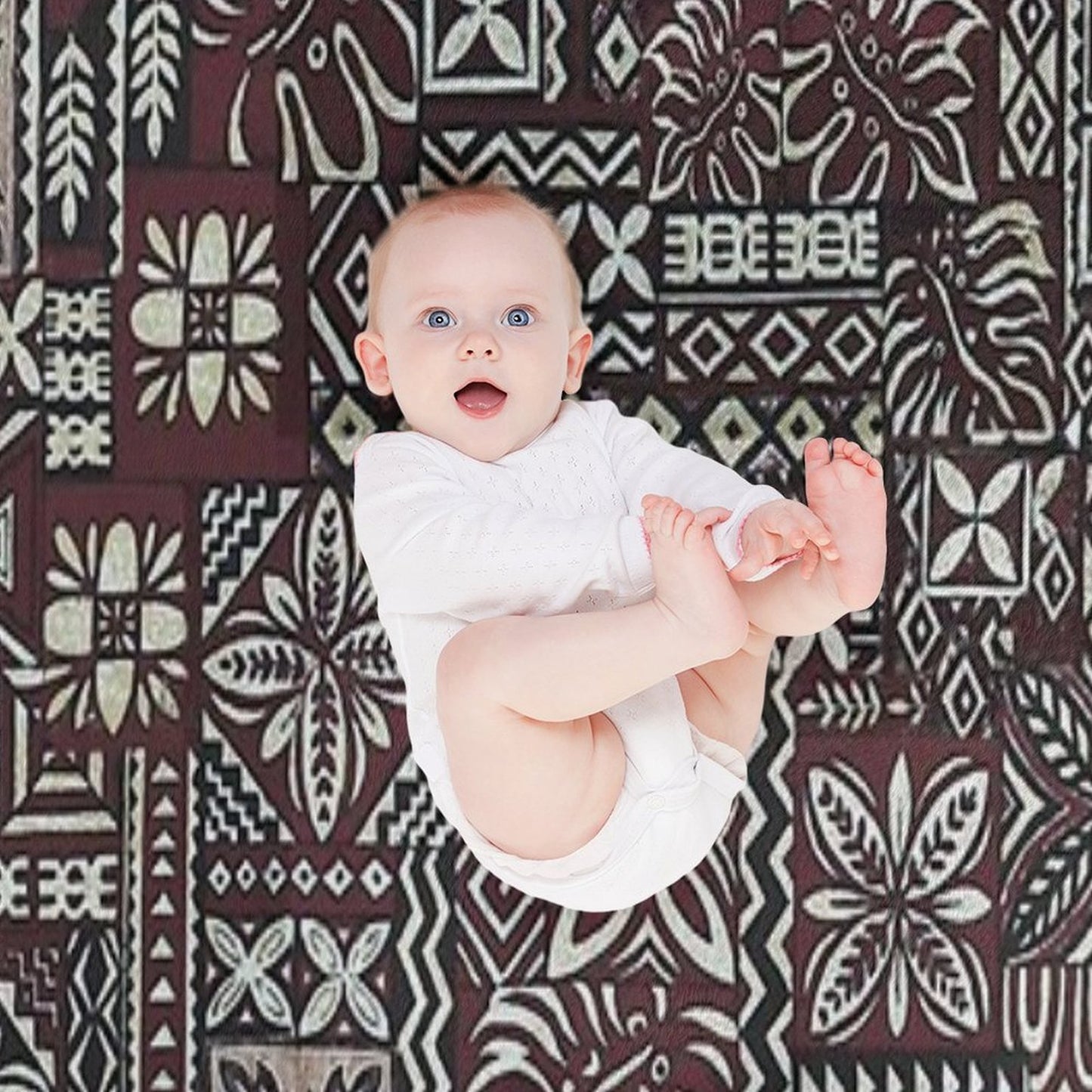 Hawaiian Ulu Tapa Throw Blanket