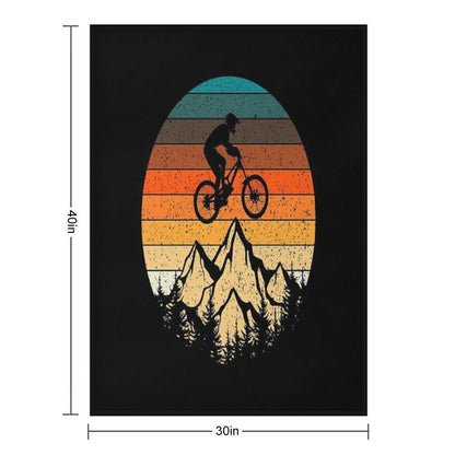 Mountainbike Downhill Retro Vintage Gift Throw Blanket