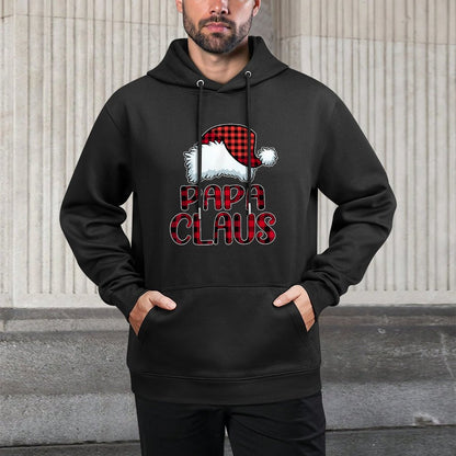 Papa Claus Funny Christmas Pajama Family Matching Kangaroo Pocket Hoodie