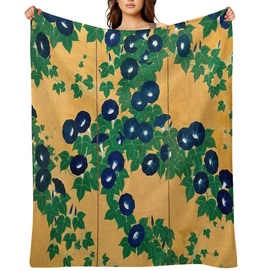Morning Glories by Suzuki Kiitsu Throw Blanket