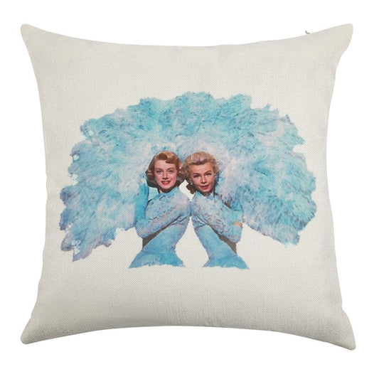 Sisters - Watercolor Linen Throw Pillow Cover