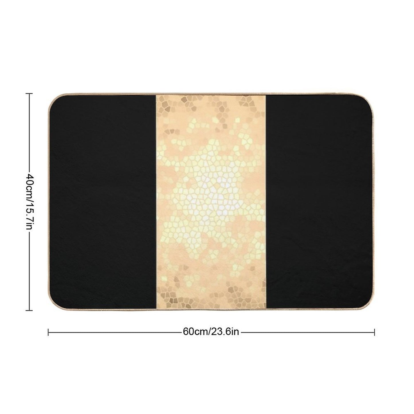 Elegant Gold And Black Design Bath Mat