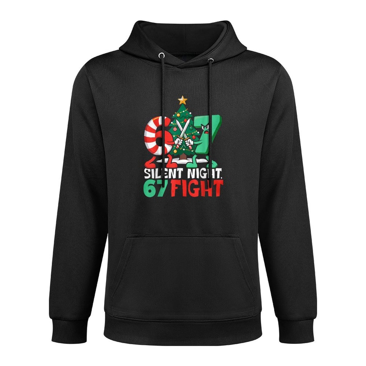 Silent Night 67 Fight Funny Christmas Breathable Fabric Hoodie