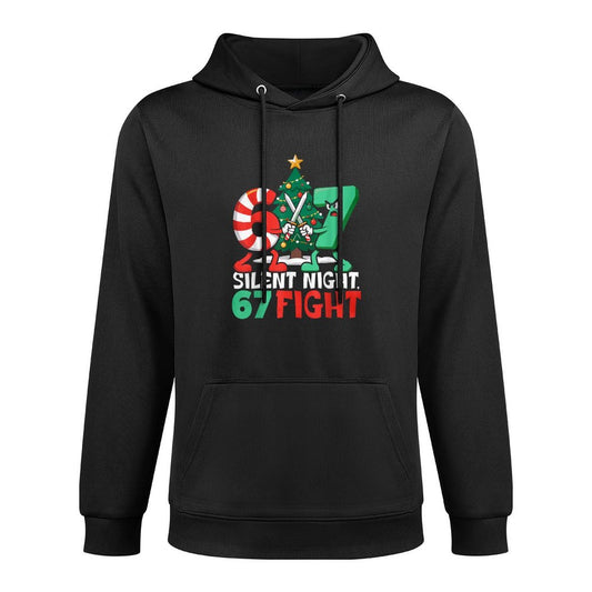 Silent Night 67 Fight Funny Christmas Breathable Fabric Hoodie