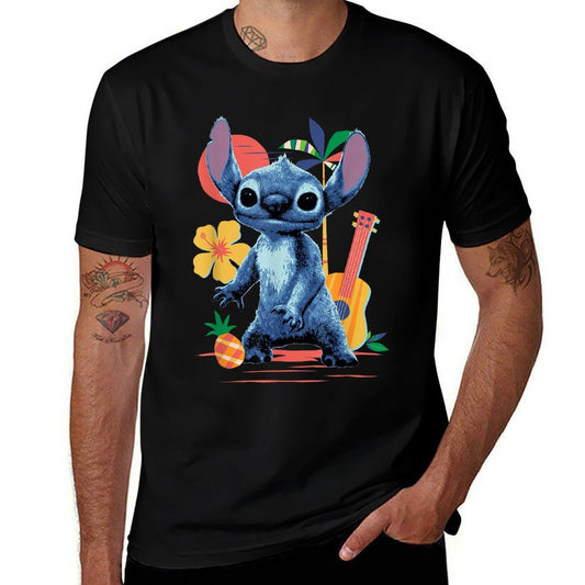 Disney Lilo & Stitch Live-Action Movie Musical Beach Fun  Tagless Design T-Shirt