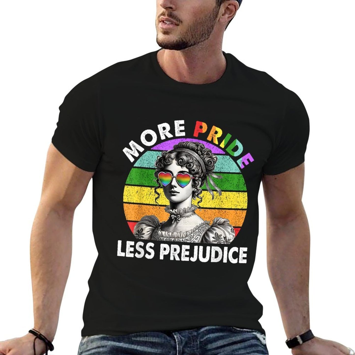 More Pride Less Prejudice Pride Month LGBTQ Gay Lesbian  Affordable Price T-Shirt