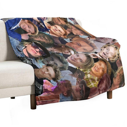 Jamie Campbell Bower Photo Collage Throw Blanket