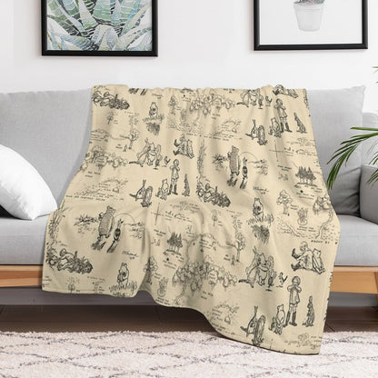 100 Aker Wood (Cream) Throw Blanket