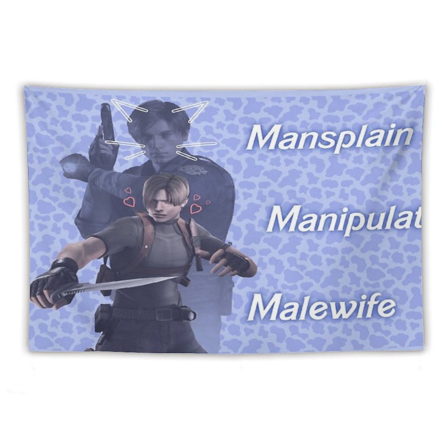 Mansplain, Manipulate, Malewife Leon (Cow) Tapestry