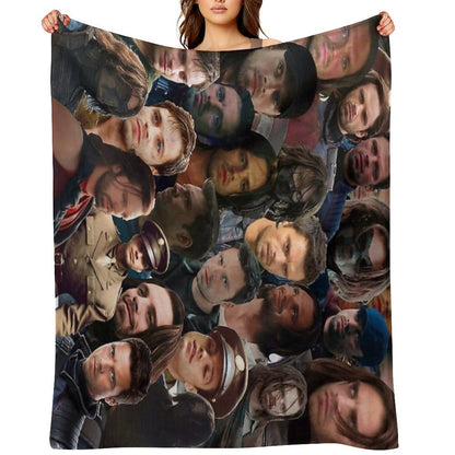 Winter Soldier Photo Collage Throw Blanket