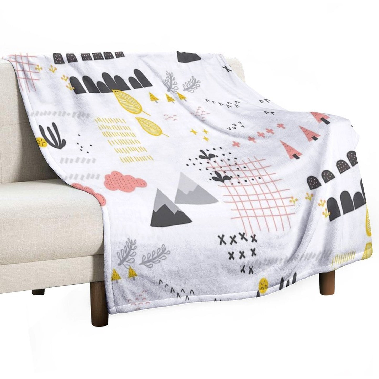 Scandinavian Landscape Throw Blanket