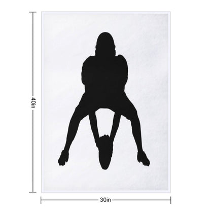 American Football Player Logo Throw Blanket