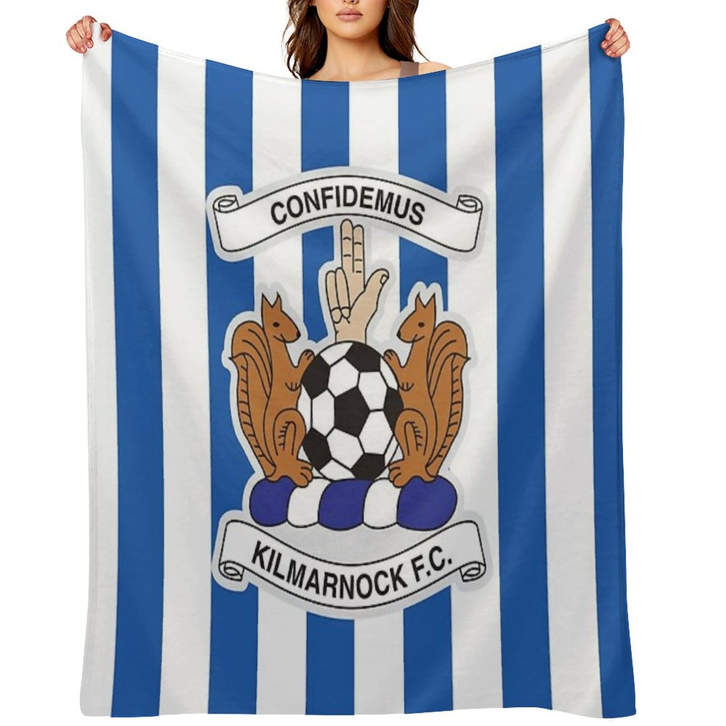 Kilmarnock Football Club Logo - Stripes Throw Blanket