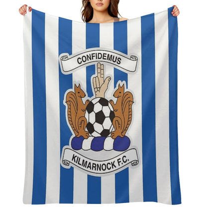 Kilmarnock Football Club Logo - Stripes Throw Blanket