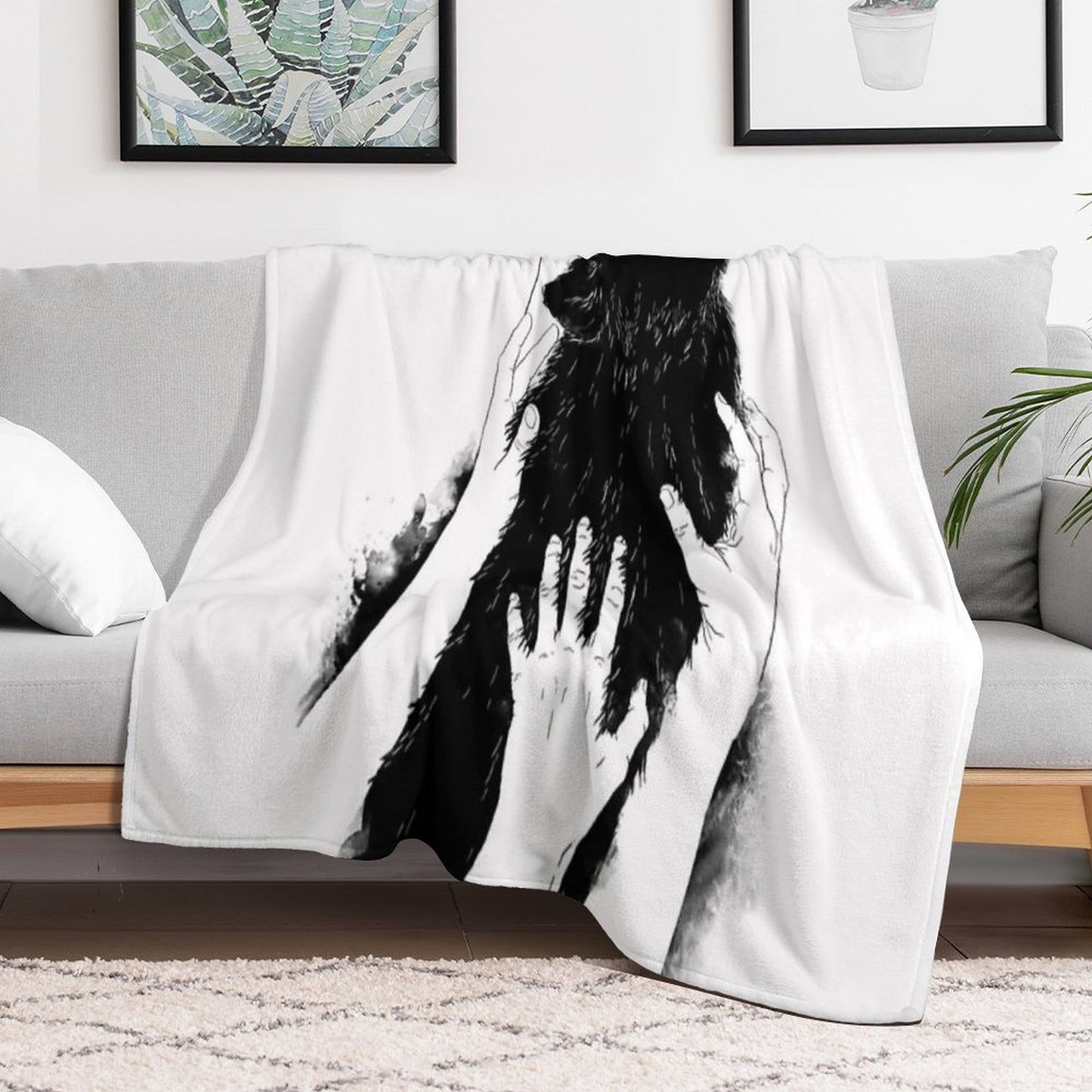 Wolves of Paris Throw Blanket