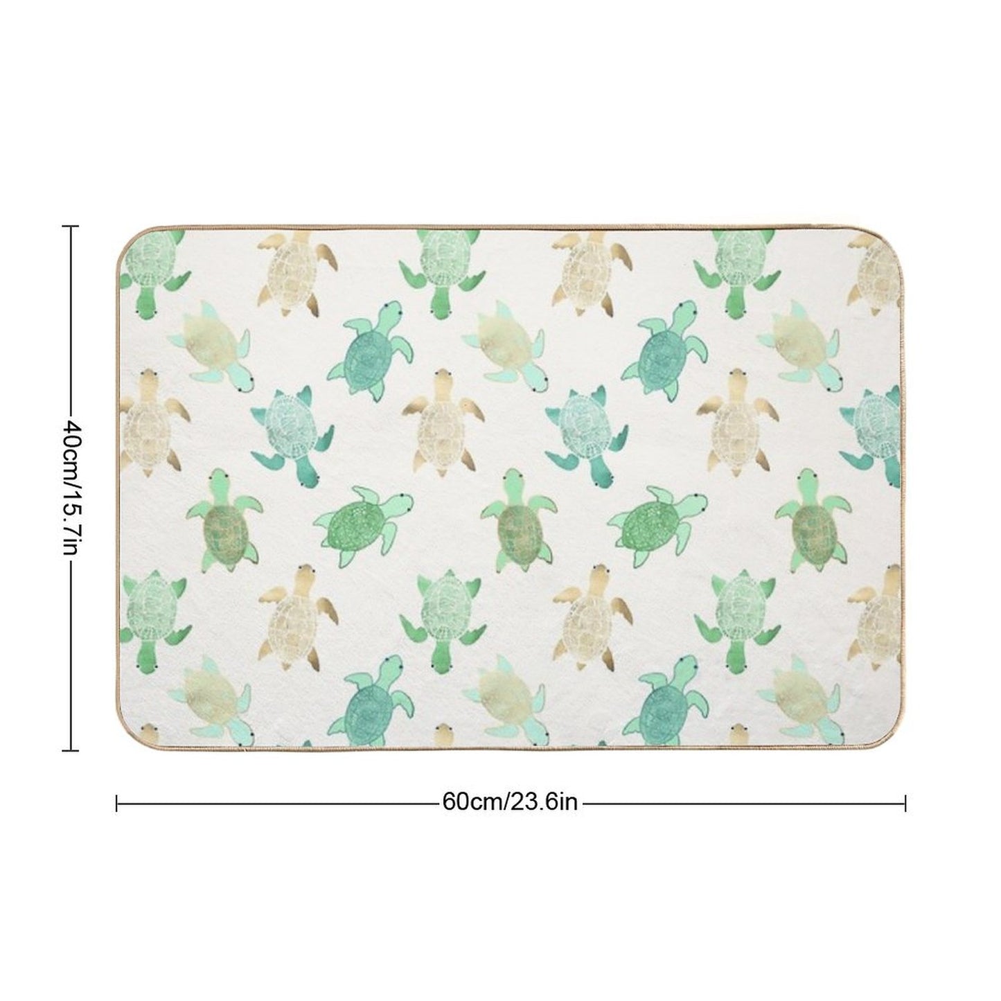 Gilded Jade & Mint Turtles Bath Mat