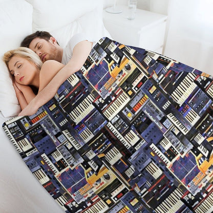 Synthesizer Lover Artwork Throw Blanket