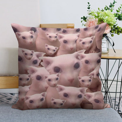 Bingus Pattern Linen Throw Pillow Cover