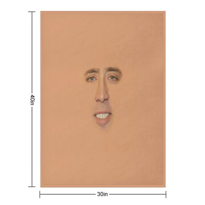 Nicolas Cage Full Face Throw Blanket