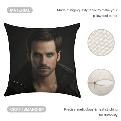 Colin O'Donoghue As Captain Hook Linen Throw Pillow Cover