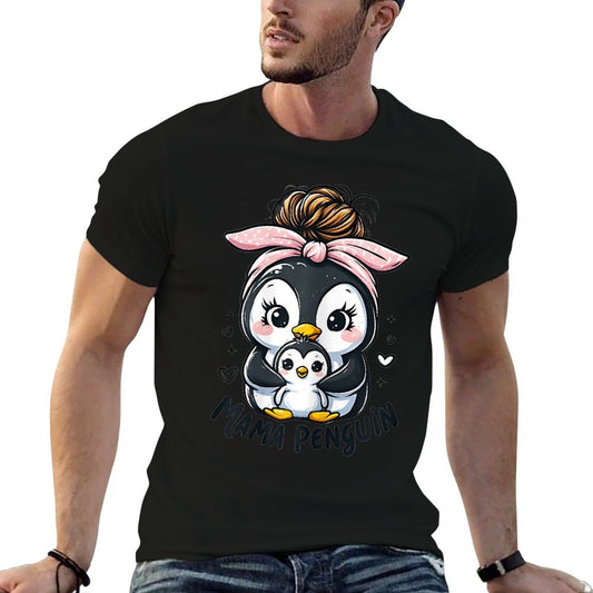 Cute Mama Penguin Mothers Day Family Penguin Baby Newborn T-Shirt