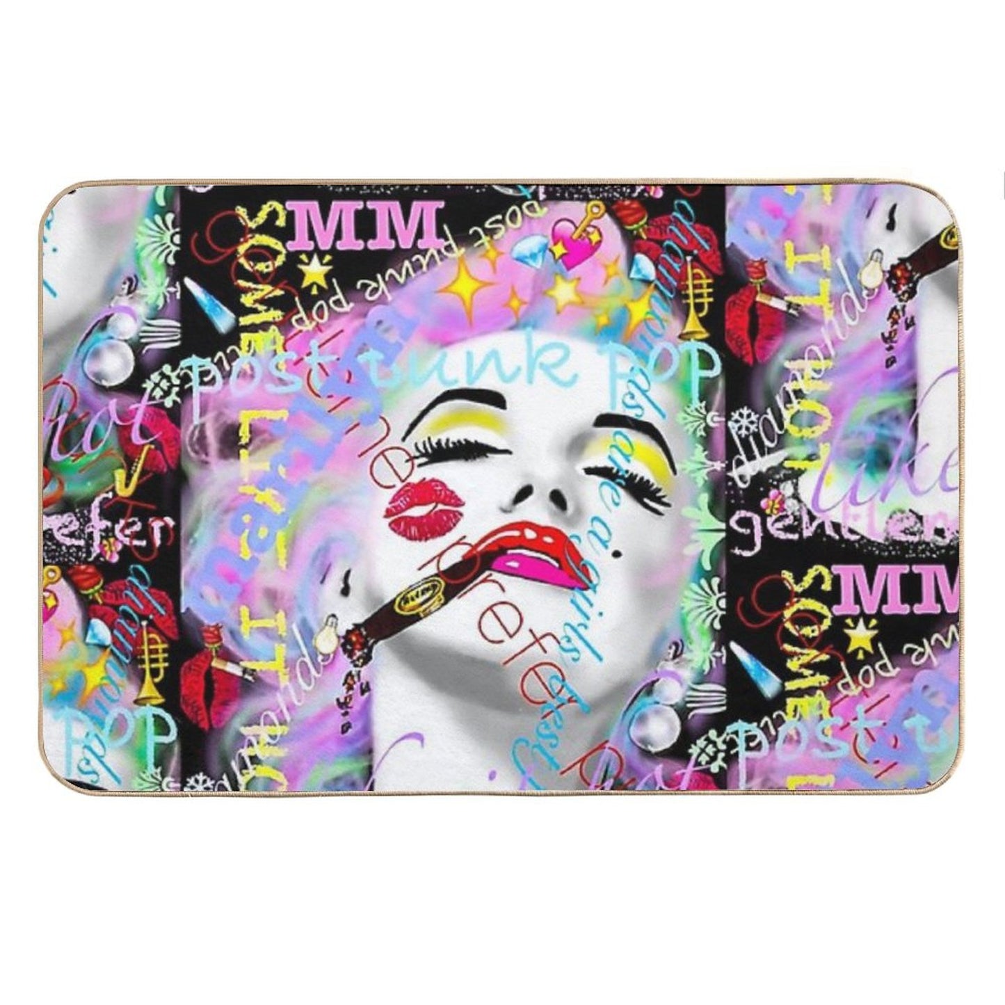 Marilyn Monroe with Graffiti Bath Mat