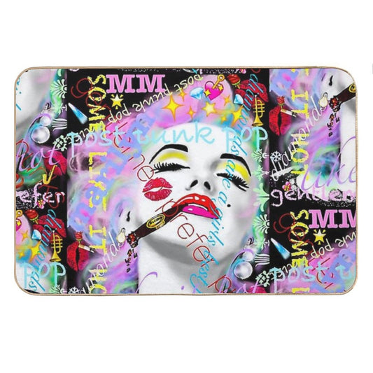 Marilyn Monroe with Graffiti Bath Mat