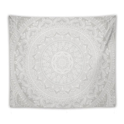 Mandala Soft Gray Tapestry