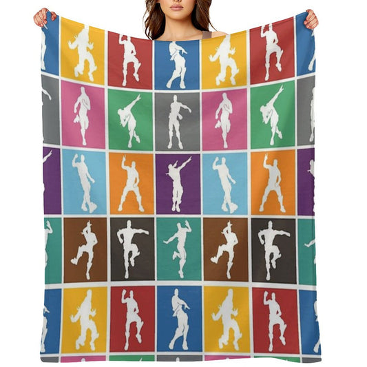 Battle Royale Victory Dance Rainbow Lattice Funny Throw Blanket
