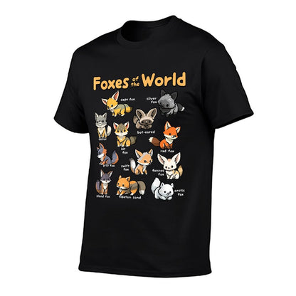 Kawaii Fox Animals of The World Educational Animal Fox Lover  Classic T-Shirt