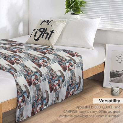 Wood Chopping Friends Throw Blanket