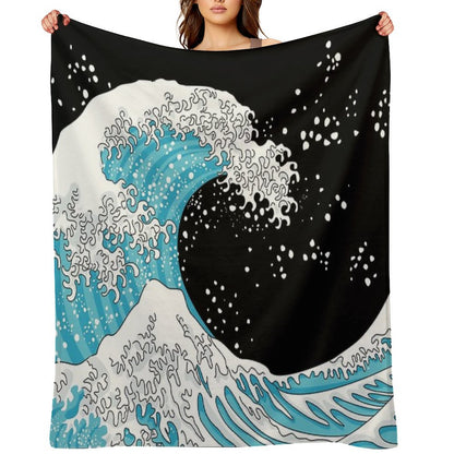 Kanagawa Wave Throw Blanket
