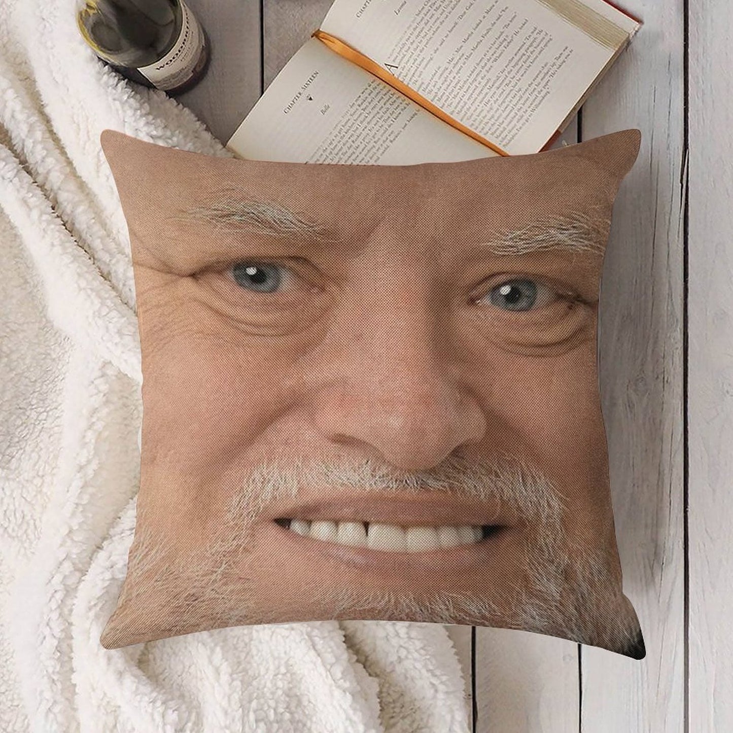 Hide The Pain Harold High Definition Linen Throw Pillow Cover