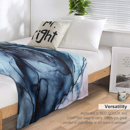 Blush And Darkness Abstract Alcohol Ink Painting Throw Blanket