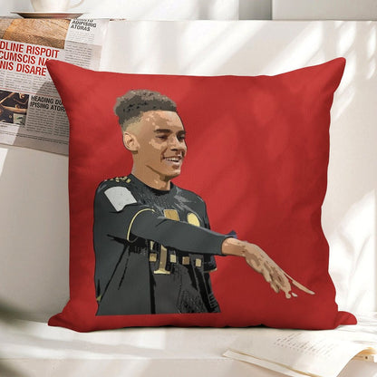 Jamal Musiala Linen Throw Pillow Cover