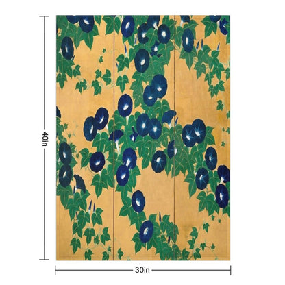 Morning Glories by Suzuki Kiitsu Throw Blanket