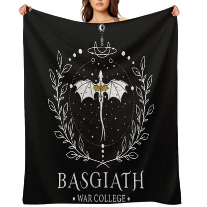 Fourth Wing Basgiath Two Sided Romantasy Dragons Yarros T-Shirt Throw Blanket