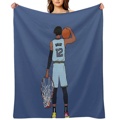 Ja Morant And The Rim Throw Blanket