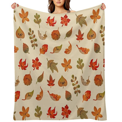 Sad Fallen Leaves Throw Blanket