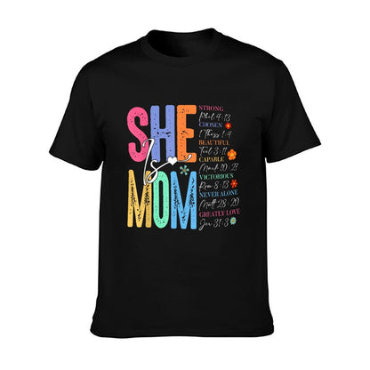 She Is Mom Christian Mother&#39;s Day Jesus Mama Religious Women T-Shirt
