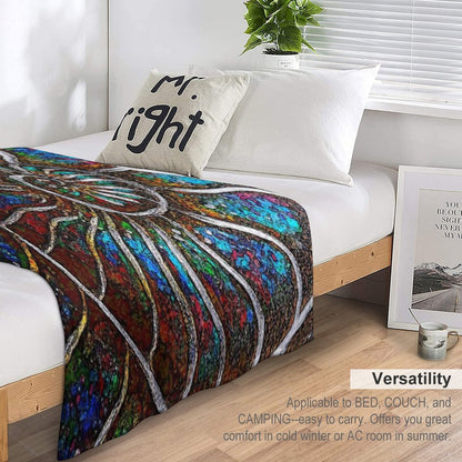 Ammonite Fossil Macro Abstract Art Throw Blanket